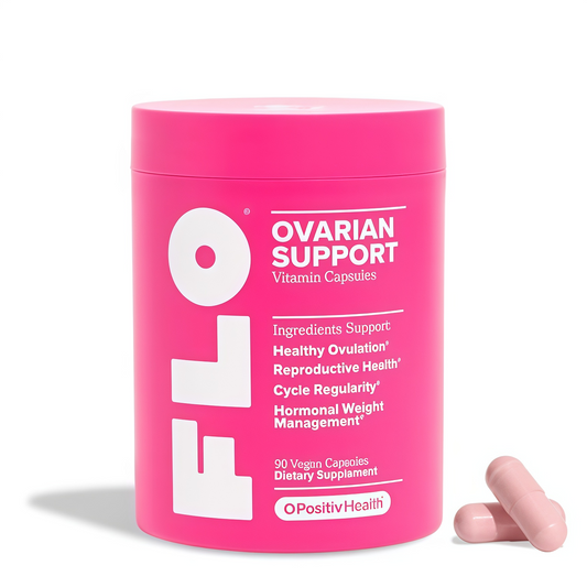 O Positiv FLO Ovarian Health Support - Hormone Balance for Women, Supplement with DIM, Myo & D-Chiro Inositol, Folic Acid - Supports Healthy Ovulation, Cycle Regularity - 30 Servings