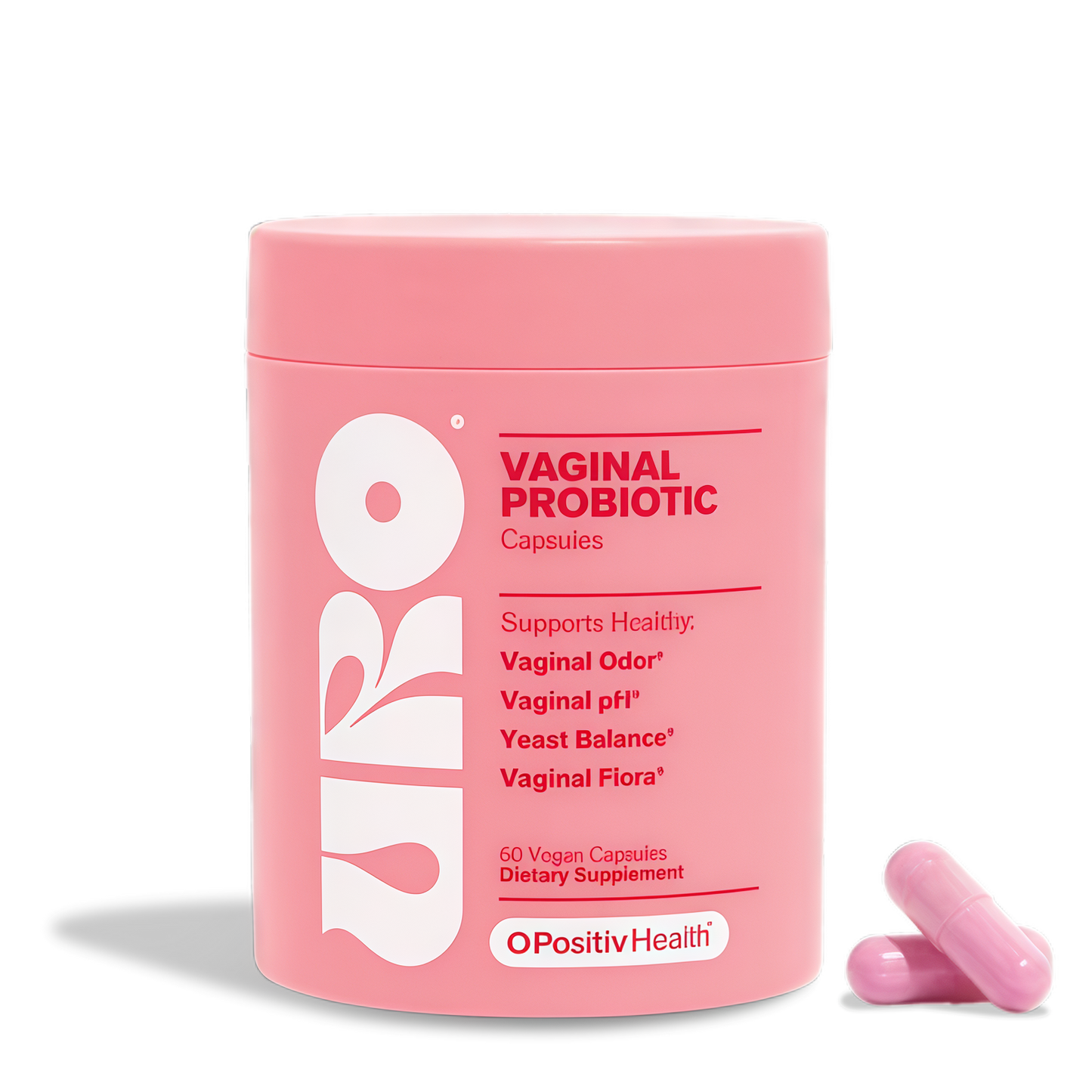 O Positiv URO Vaginal Probiotics for Women pH Balance with Prebiotics & Lactobacillus – Vaginal Health Supplement – Support Healthy Vaginal Odor & Flora, 60 Count (Pack of 1), 1 Month Supply