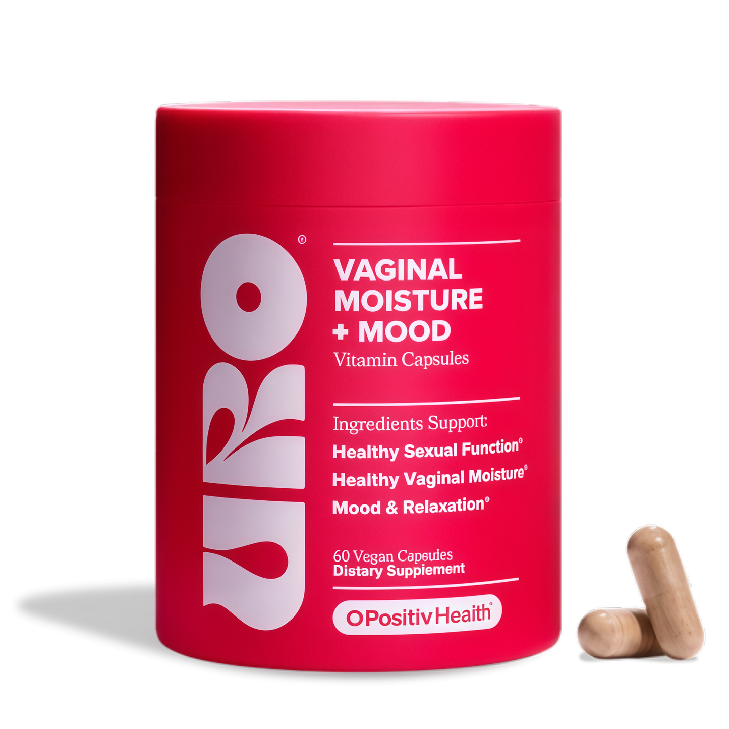 O Positiv URO Vaginal Moisture & Mood – Formulated to Support Vaginal Moisture, Mood & Relaxation – with KSM-66® Ashwagandha, Ginkgo Biloba, Mucuna pruriens, and GABA – 30 Servings