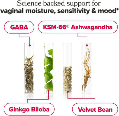 O Positiv URO Vaginal Moisture & Mood – Formulated to Support Vaginal Moisture, Mood & Relaxation – with KSM-66® Ashwagandha, Ginkgo Biloba, Mucuna pruriens, and GABA – 30 Servings